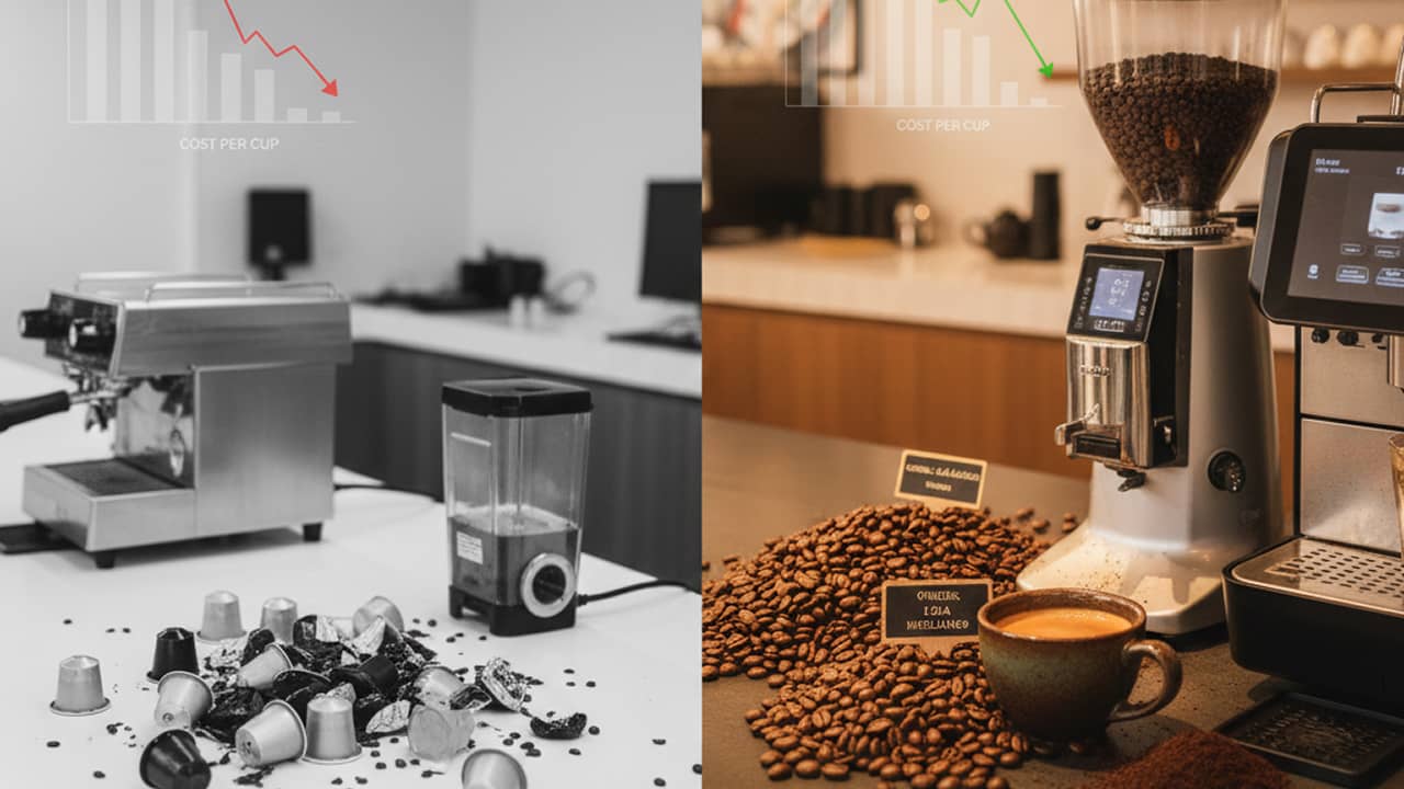 Máquinas de Café de Cápsulas vs. Grano: ¿Cuál es mejor para tu negocio?